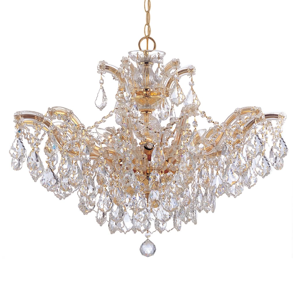 Maria Theresa 6 Light Swarovski Strass Crystal Gold Chandelier - 27'' W x 20'' H - 27'' W x 20'' H