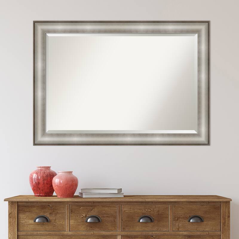 Beveled Wall Mirror - Imperial Pewter Black Frame