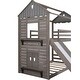 preview thumbnail 13 of 46, Twin Over Twin Bunk Bed Wood Bed with Slide and Ladder