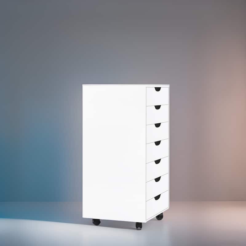 Sleek Modern Drawer Dresser Storage Cabinet with Grooved Drawer Pulls, Multipurpose Office File Storage Cabinet