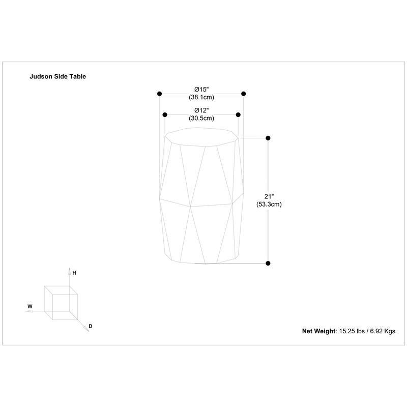 Simpli Home Judson MANGO WOOD 15" Wide Polygon Contemporary Side Table in Black & Fully Assembled - 15 inch Wide