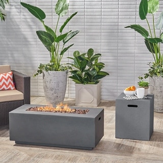 Aidan Rectangular Propane Fire Pit Table with Tank Holder