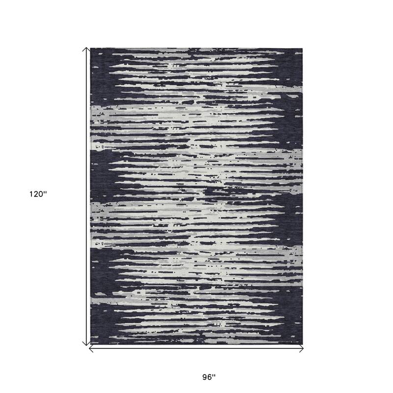 HomeRoots Striped Transitional Rectangle Outdoor Rug