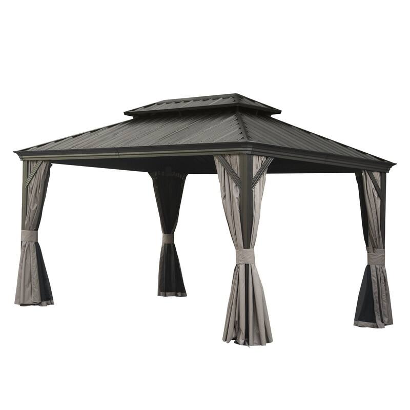 Domi Hardtop Gazebo with Galvanized Steel Double Roof and Aluminum Frame