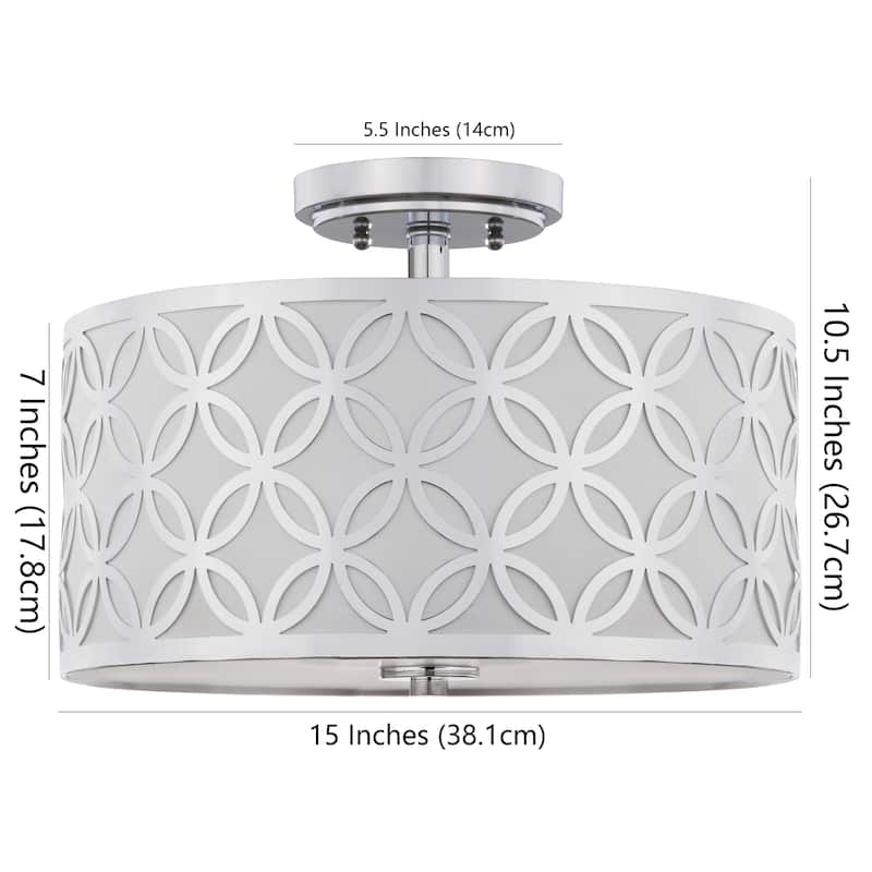 SAFAVIEH Lighting Vita 3-Light Gold Leaf Flush Mount - 15" x 15" x 10.5" - 15Wx15Dx11H