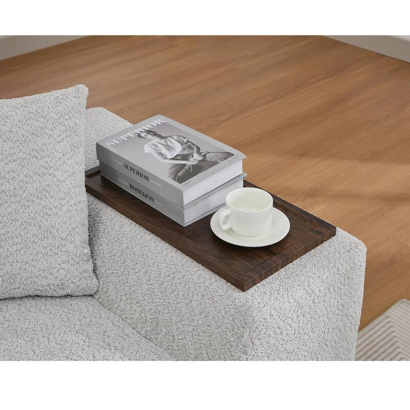 5-Seat Boucle Cloud Sofa Set (3+2) with End Tables & 4 Pillows