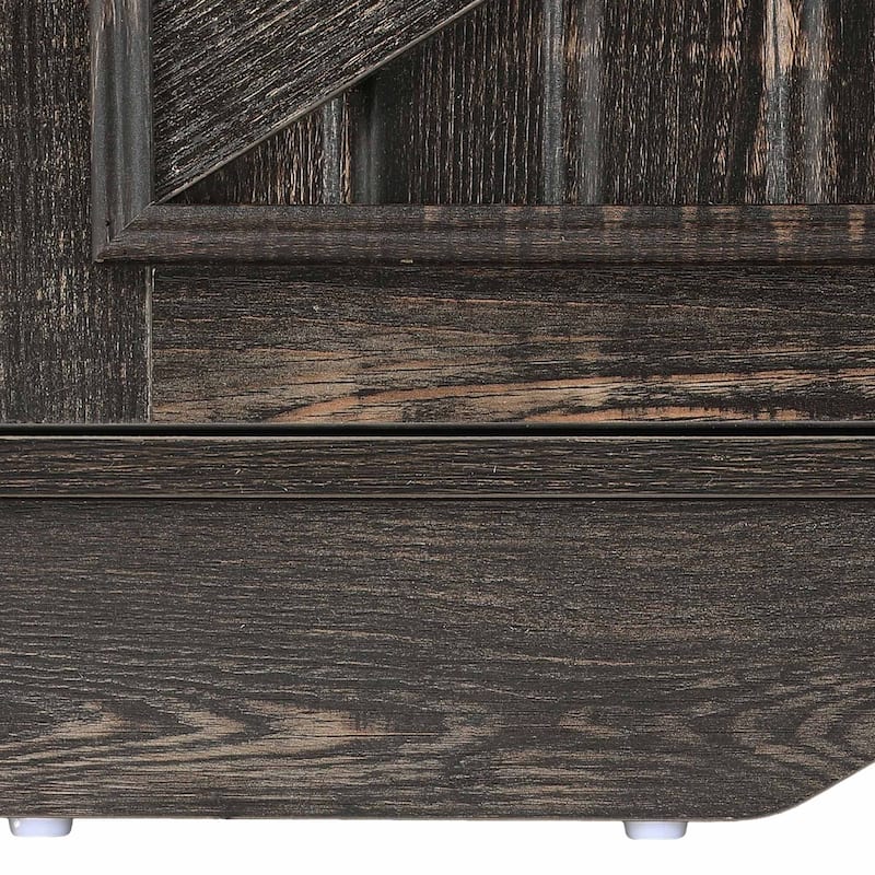 Moasis Corner TV Stand with Barn Doors for 70" TVs