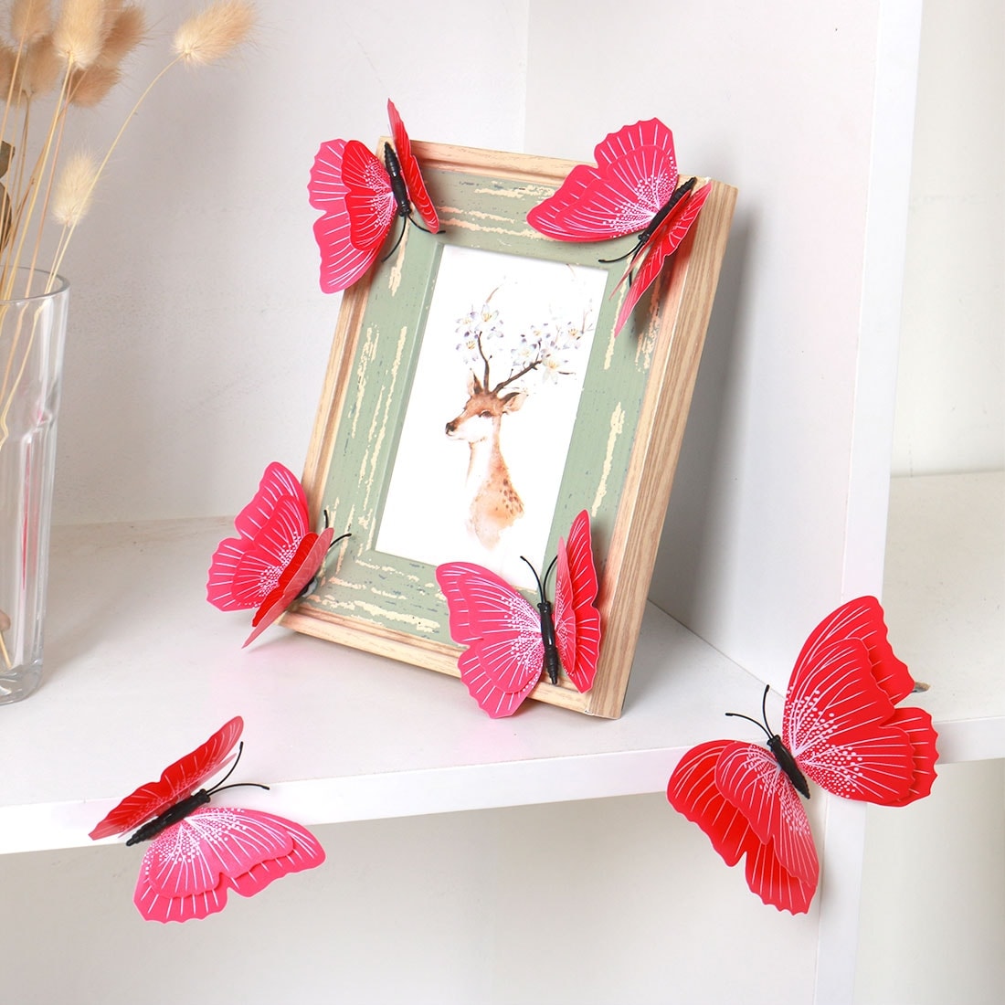 Shop 24pcs 3d Butterfly Wall Stickers Fresco Stickers For Room Decoration Rose Red Rose Red On Sale Free Shipping On Orders Over 45 Overstock 28961346