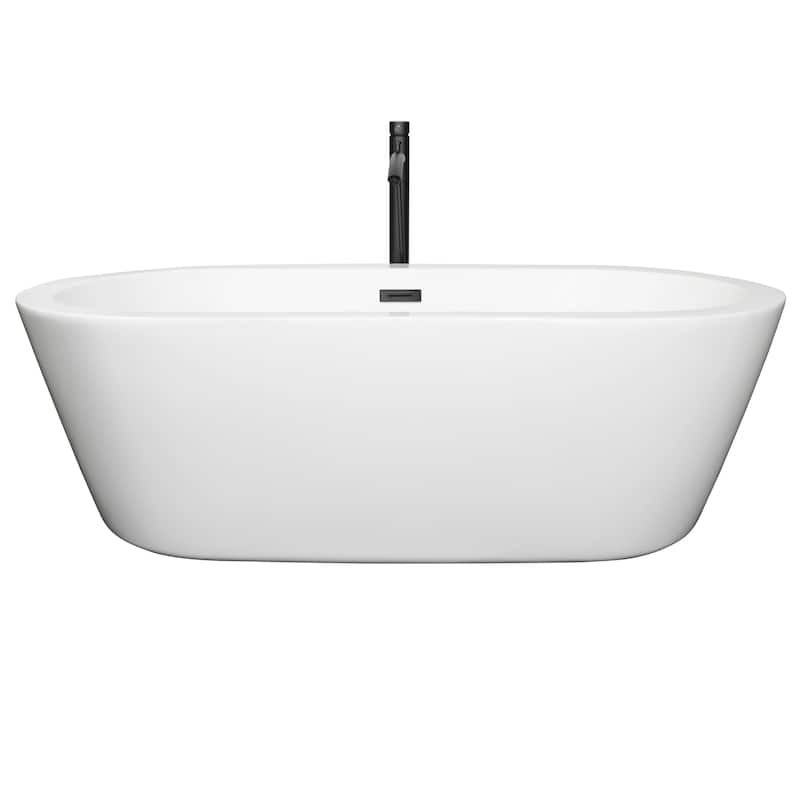 Wyndham Collection Mermaid 71-inch White Freestanding Soaking Bathtub