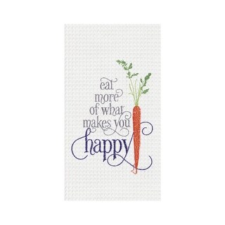 Makes You Happy Embroidered Waffle Weave Kitchen Towel - Bed Bath ...