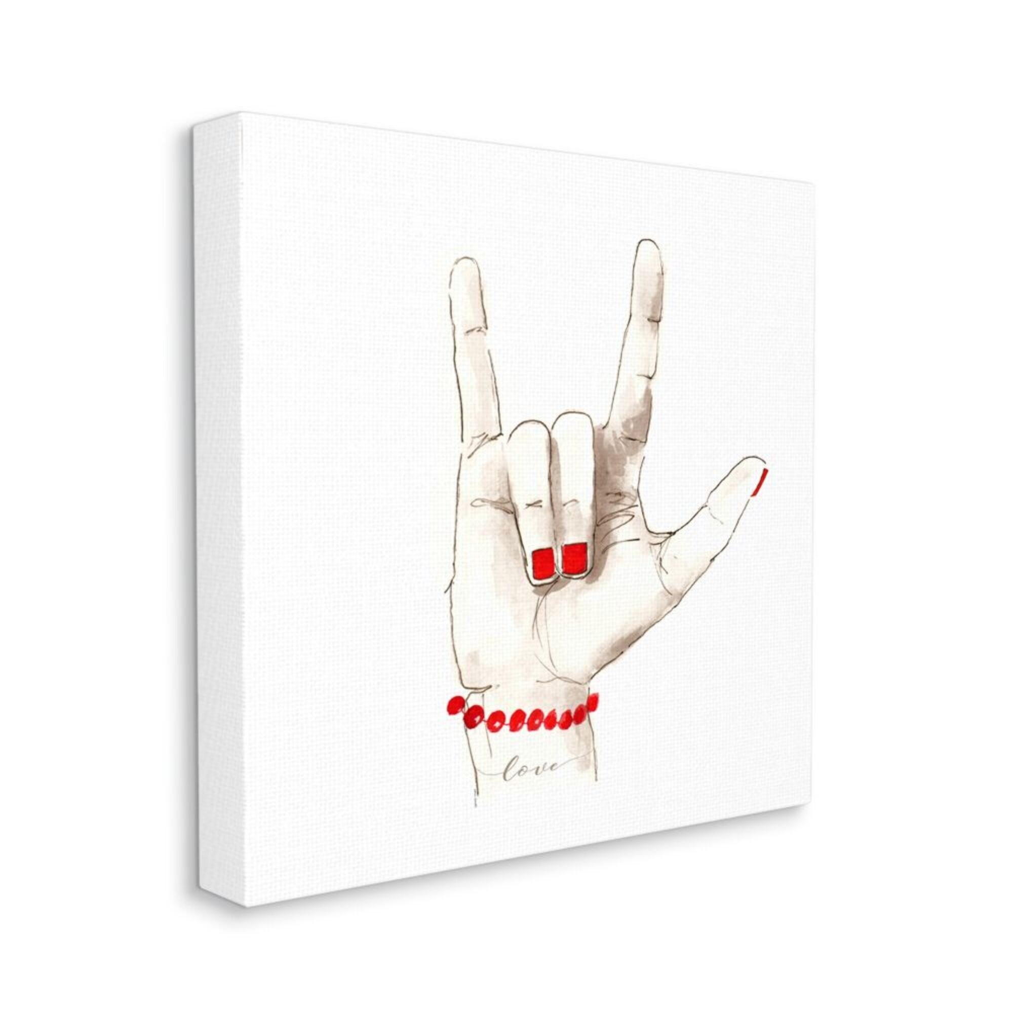 Stupell Industries I Love You Sign Language Gesture Red Accents Canvas Wall Art Overstock Stupell Industries I Love You Sign Language Gesture Red Accents Canvas Wall Art Overstock