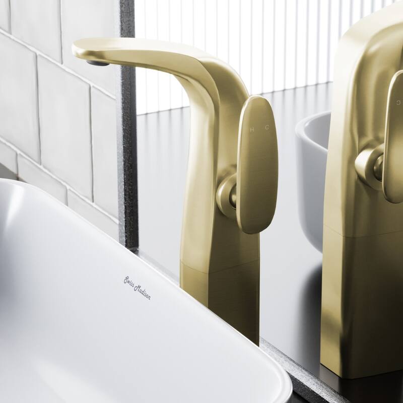 Chateau Single Hole Single-Handle High Arc Bathroom Faucet - Brushed Gold
