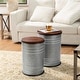 preview thumbnail 15 of 29, Glitzhome Set of 2 Industrial Farmhouse Outdoor Stool Storage Ottomans