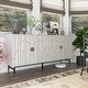 preview thumbnail 1 of 13, Server Cabinet Kitchen Buffet Accent Cabinet Sideboard Bookcase Grey - 63"X15.7"X31.9"