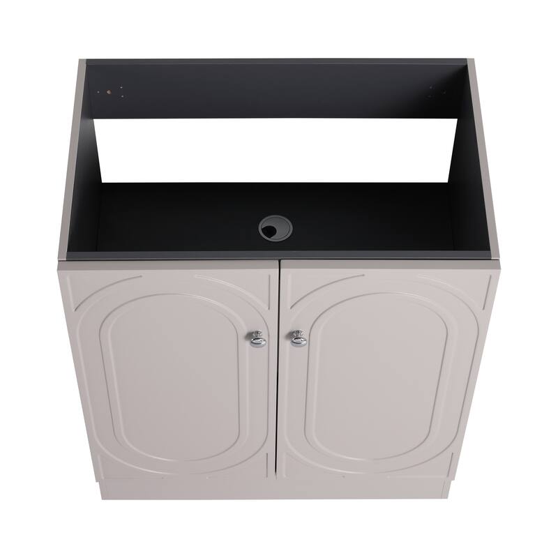 Modern 30 Inch Freestanding Bathroom Vanity Base without Sink, Storage Cabinet with Soft-Close Doors and Adjustable Shelves