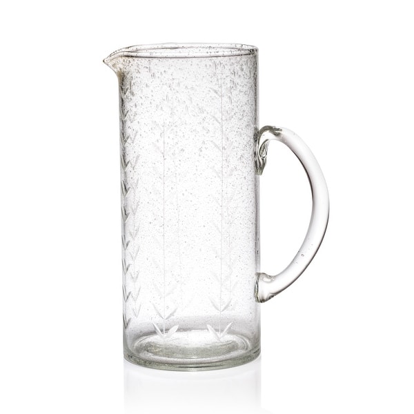 slide 2 of 3, Tuscan Handmade Etched Glass Pitcher