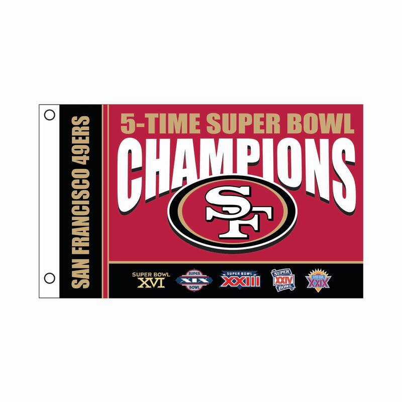 San Francisco 49ers Single Sided Flag w/ 2 Grommets, 3'x5' - Red