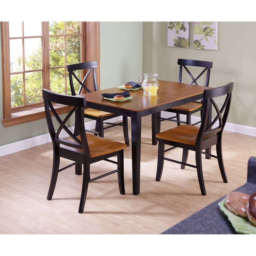 30-inch Black/Cherry Standard Height 5-piece Dining Set