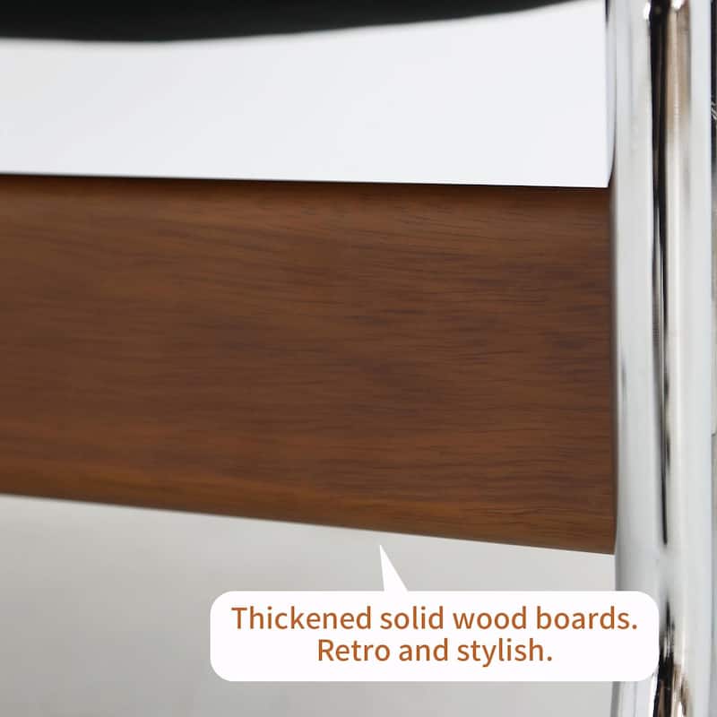 Modern Leather Accent Chair - High Back, Metal Legs