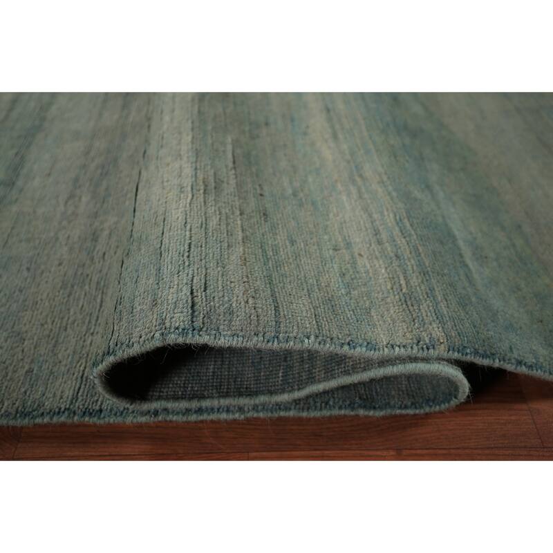 Oriental Green & Blue Modern Gabbeh Area Rug Handmade Wool Carpet - 6'6" x 9'9"