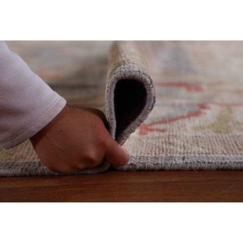 Hand Knotted Oriental 100% Wool Carpet Transitional All-Over Greys & Charcoal Oushak Area Rug - 11' 10'' X 9' 1''