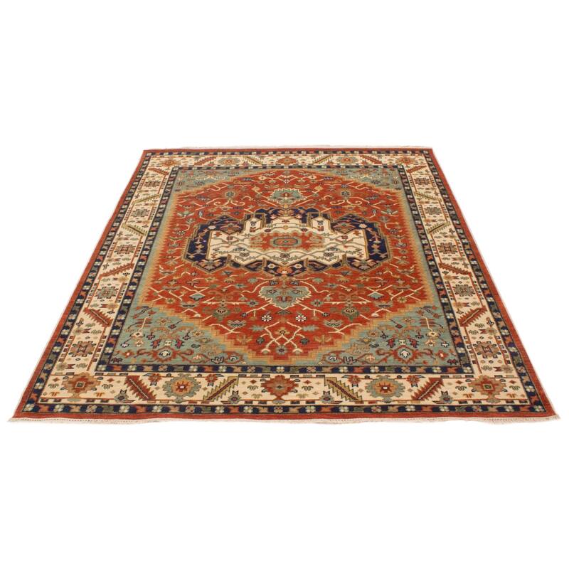 ECARPETGALLERY Hand-knotted Oushak Dark Copper Wool Rug - 8'1 x 9'9