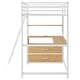 preview thumbnail 32 of 30, Minimalist Style Twin Size Loft Bed with Built-in Desk and Shelves,LED Light and USB Charging Station,Safety Guard Rails