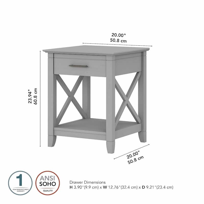 Key West Coastal Box Drawer Nightstand by Bush Furniture