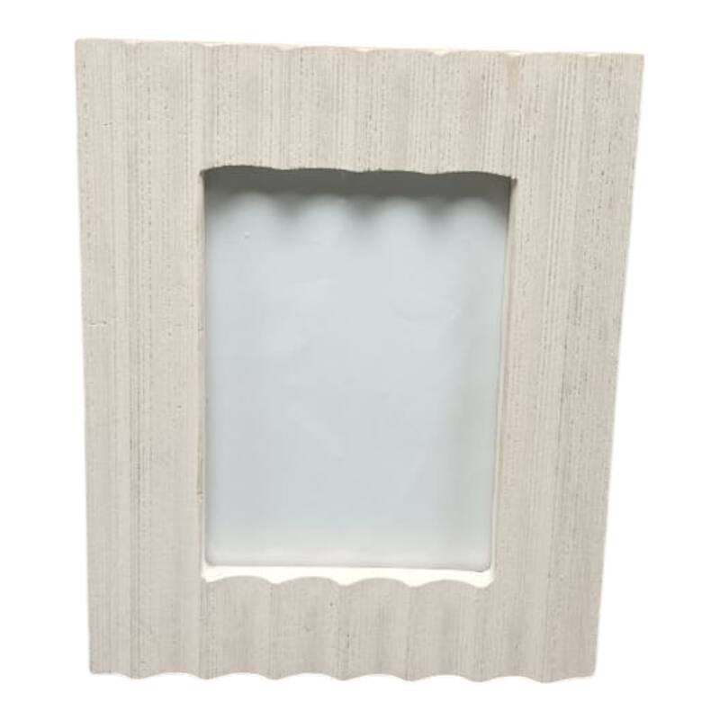 Marble Wood Picture Frame Ribbed Texture Valencia Style - 1" Ivory