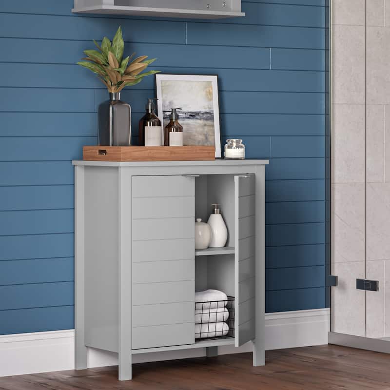 RiverRidge Madison Two-Door Bathroom and Laundry Storage Cabinet with Adjustable Shelf - N/A - Gray