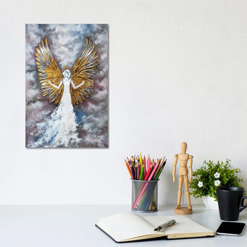 iCanvas "Gold Silver Angel Wings" by Nastasiart Canvas Print - 12x8x0.75