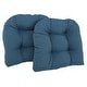 preview thumbnail 29 of 70, 19-inch Twill U-shaped Chair Cushion (Set of 1, 2, or 4) - 19 x 19 Set of 2 - Indigo