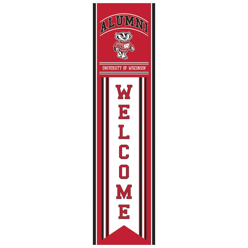 47" Porch Leaner Welcome Wall Sign, University of Wisconsin-Madison - Red