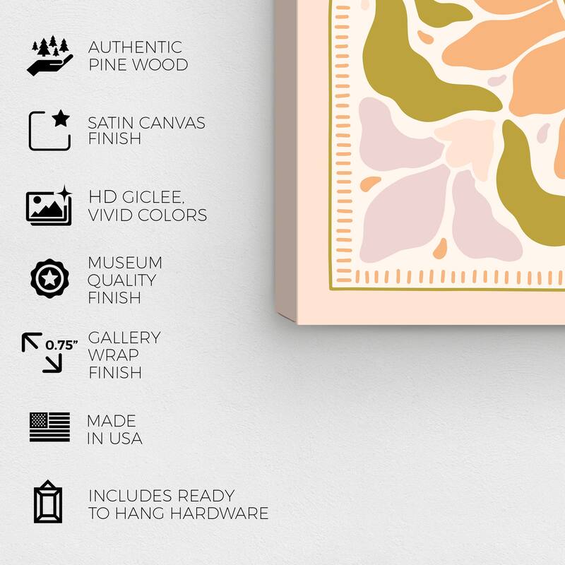 Wynwood Studio Canvas Fashion and Glam Art Deco Flower Scarf Pink and Light Pink Vintage Wall Art Canvas Print