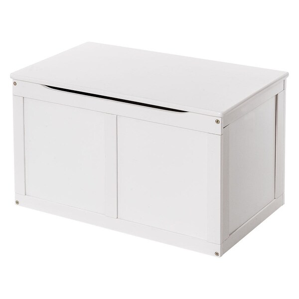 white wooden toy storage box