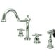preview thumbnail 19 of 30, Kingston Brass Heritage 8-Inch Widespread Kitchen Faucet with Brass Sprayer