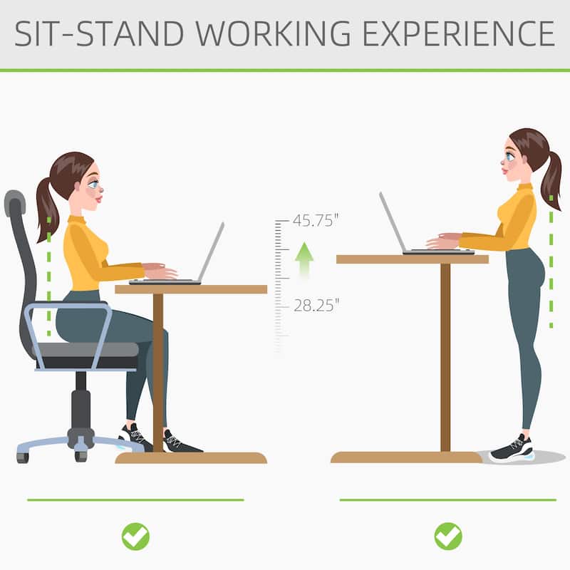 Vinsetto Electric Height Adjustable Standing Desk with 54" Desktop, 4 Memory Button Control and Anti-Collision System