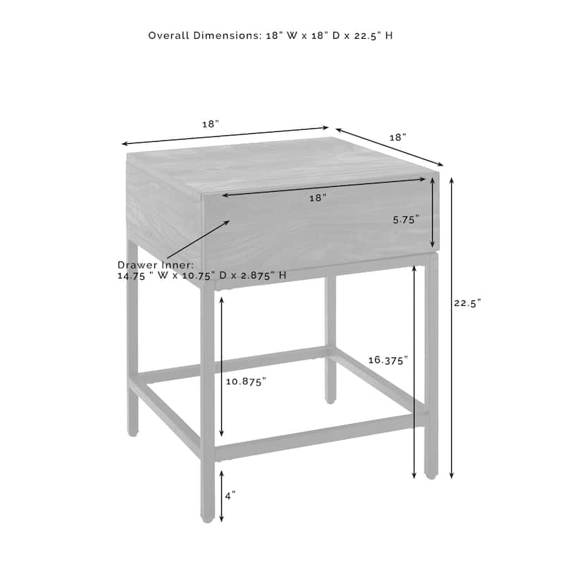 Jacobsen End Table - 18"W x 18"D x 22.5"H
