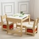 preview thumbnail 1 of 12, 4-in-1 Kids Activity Table Set Brown