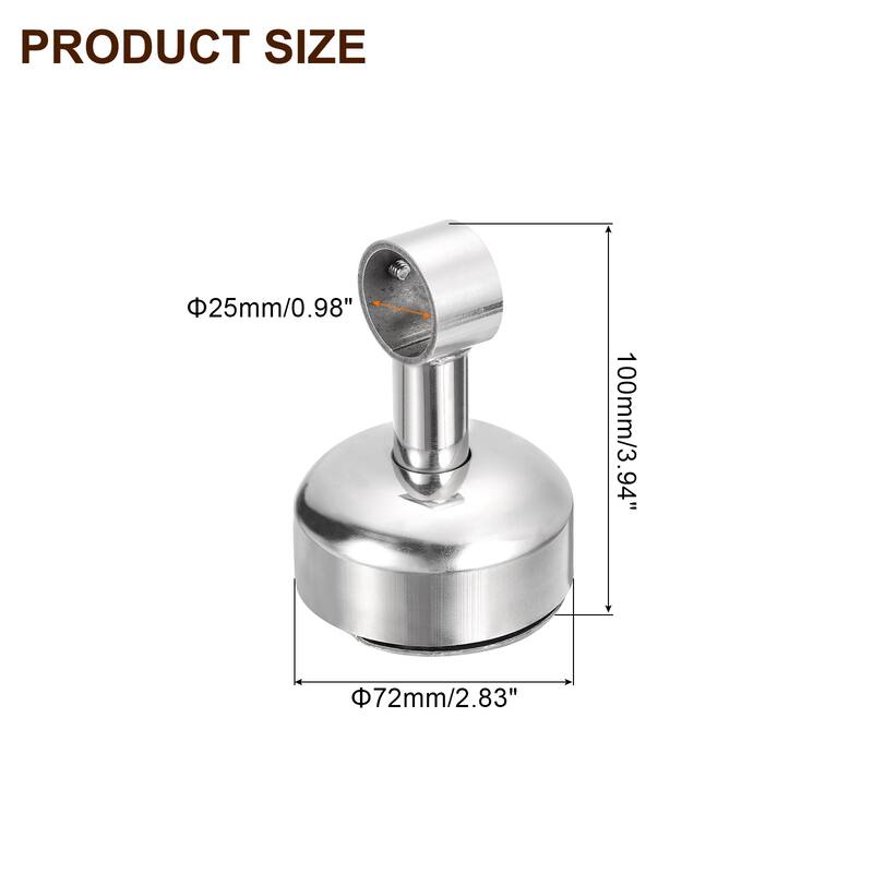 2 Set Ceiling Mount Curtain Rod Bracket - Silver - Fit 0.98" - 3.94inch L
