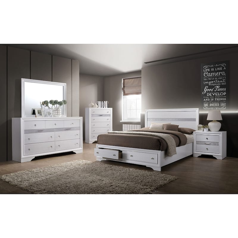Contemporary 1pc Nightstand Hidden Jewelry Drawer Nickel Round Knob Bedside Table Bedroom Furniture