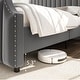 preview thumbnail 25 of 28, Platform Bed Frame with 50.2" Headboard, Velvet Upholstered Bed Frame