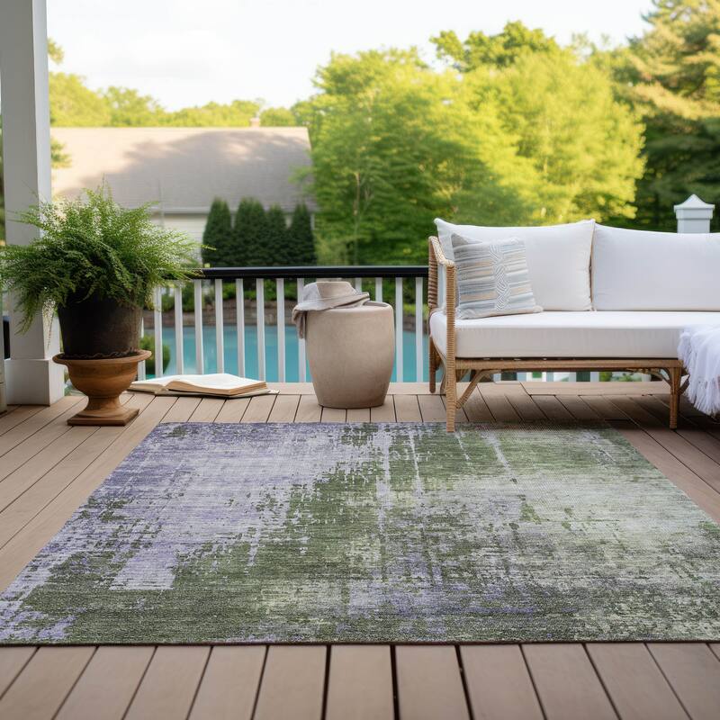 Machine Washable Indoor/ Outdoor Chantille Modern Ombre Rug
