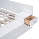 preview thumbnail 13 of 13, Full Size Platform Bed with Hydraulic Storage and Twin Trundle, Side Table, and Lounge, Built-in Table, Ample Storage, White