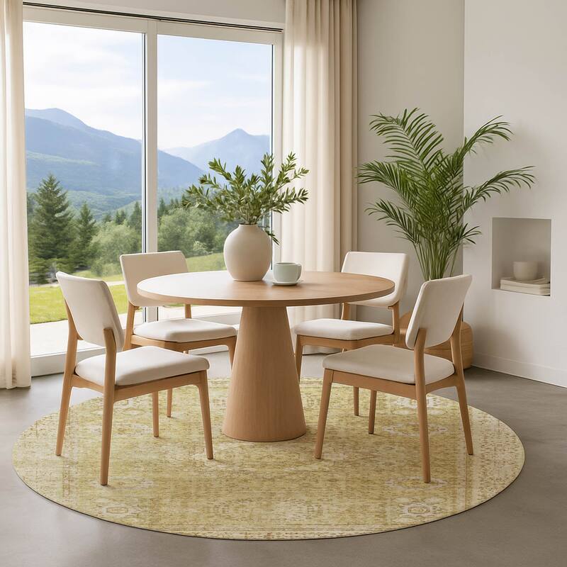 Premium Washable Super Soft Vintage Traditional Mayfield Rug - Beige - 8' x 8'