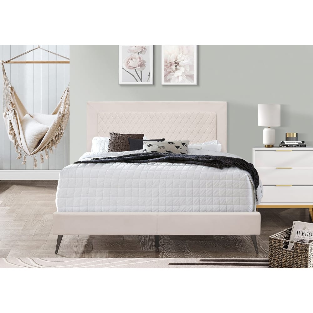 Clayfell Lattice Upholstered Panel Bed