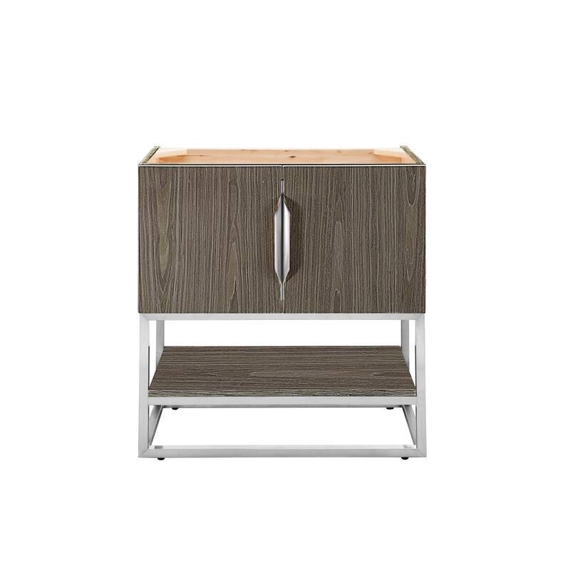 James Martin Vanities Columbia 31.5" Single Vanity Cabinet, Ash Gray - Brushed Nickel Finish