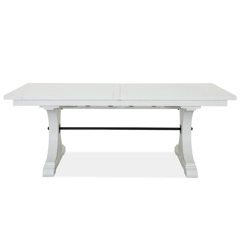 Magnussen Home Harper Springs Silo White Extendable Trestle Dining Table - 40''W x 80''D x 30''H