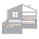 preview thumbnail 2 of 9, Twin Size House Bed with Sofa and Two Storage Drawers Kids Bed with Storage Shelf Grey
