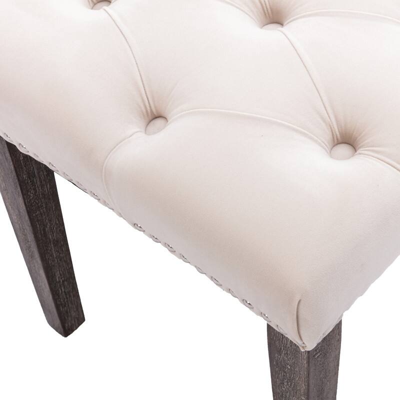 Tufted Velvet Bench Ottoman - Versatile Seating and Footrest for Living Room, Entryway, and Bedroom